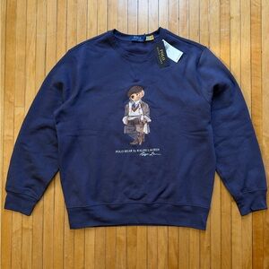 NWT Polo Bear By Ralph Lauren Sweatshirt Fleece Navy Unisex Sweatshirt Sz. L